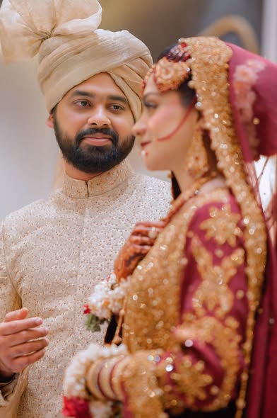Bride and groom wedding portrait photographed in Karachi